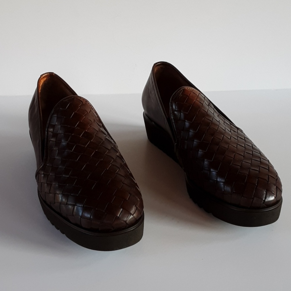 Sesto Meucci brown wedge loafers